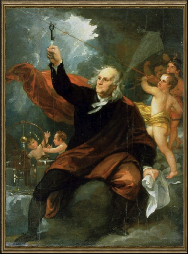 "Benjamin Franklin Drawing Electricity from the Sky" by Benjamin West, circa 1816